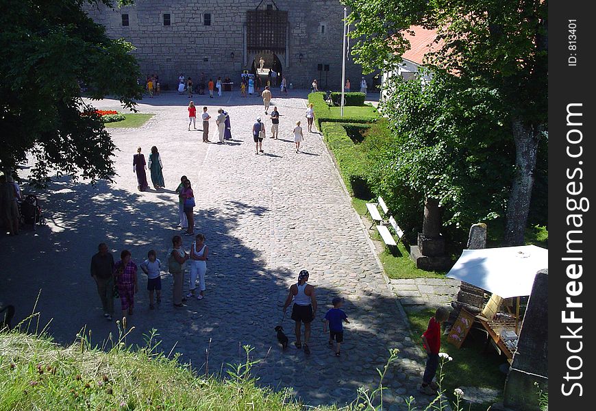 Summer festival in an old castle park