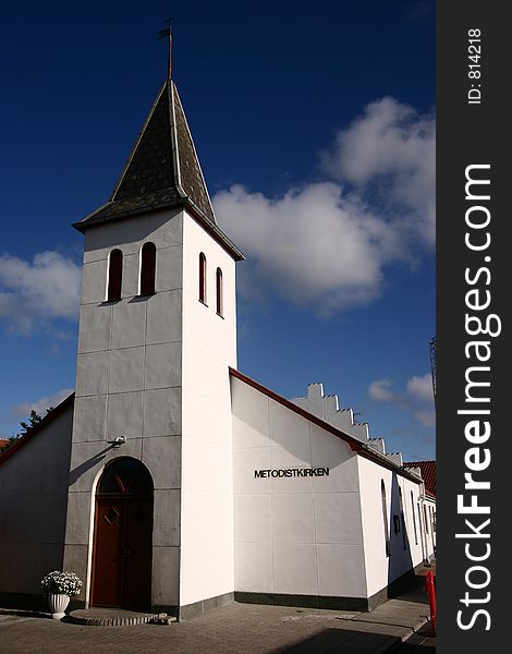 Church in denmark a sunny summer day