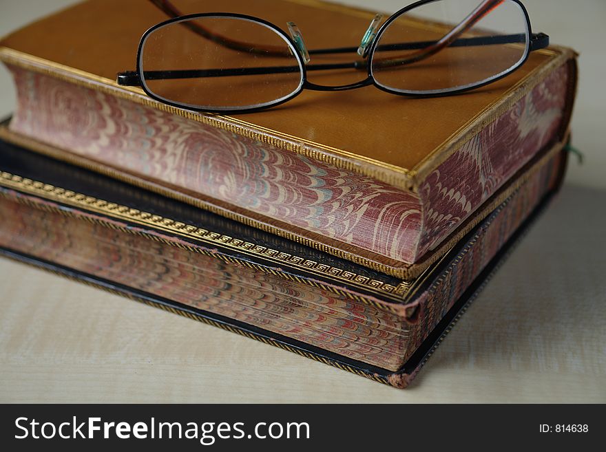 Vintage Books and Glasses