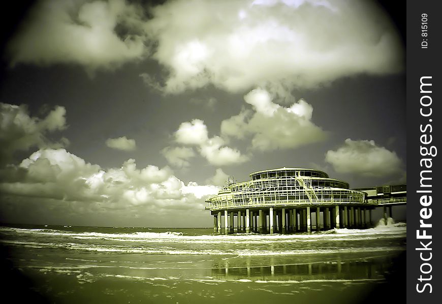At the seafront with pier (infrared). At the seafront with pier (infrared)