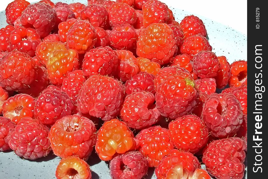 Fresh, red raspberries. Fresh, red raspberries