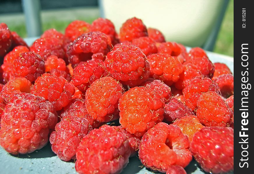 Fresh, red raspberries. Fresh, red raspberries
