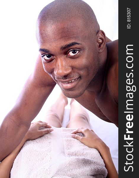 African American Couple - Massage - Relaxing. African American Couple - Massage - Relaxing