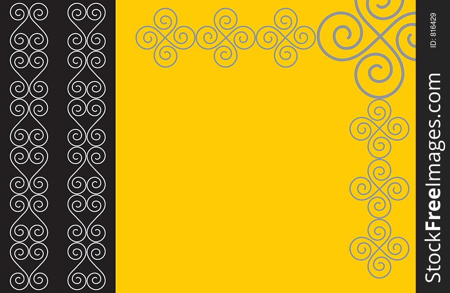 Spirals design yellow and black