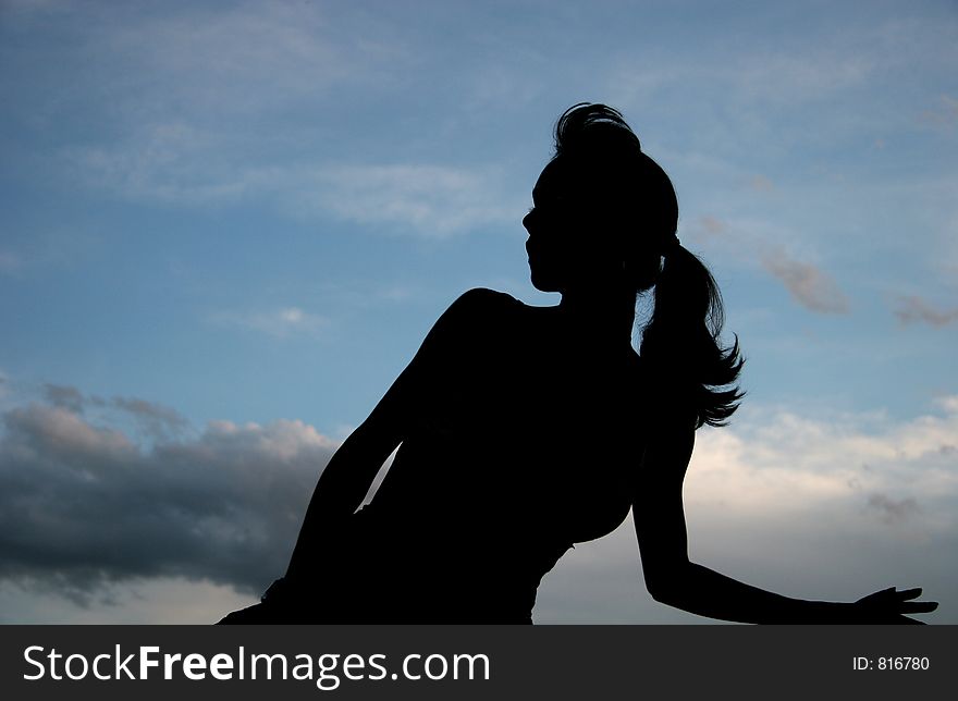 Silhouette Of A Woman And The Sky