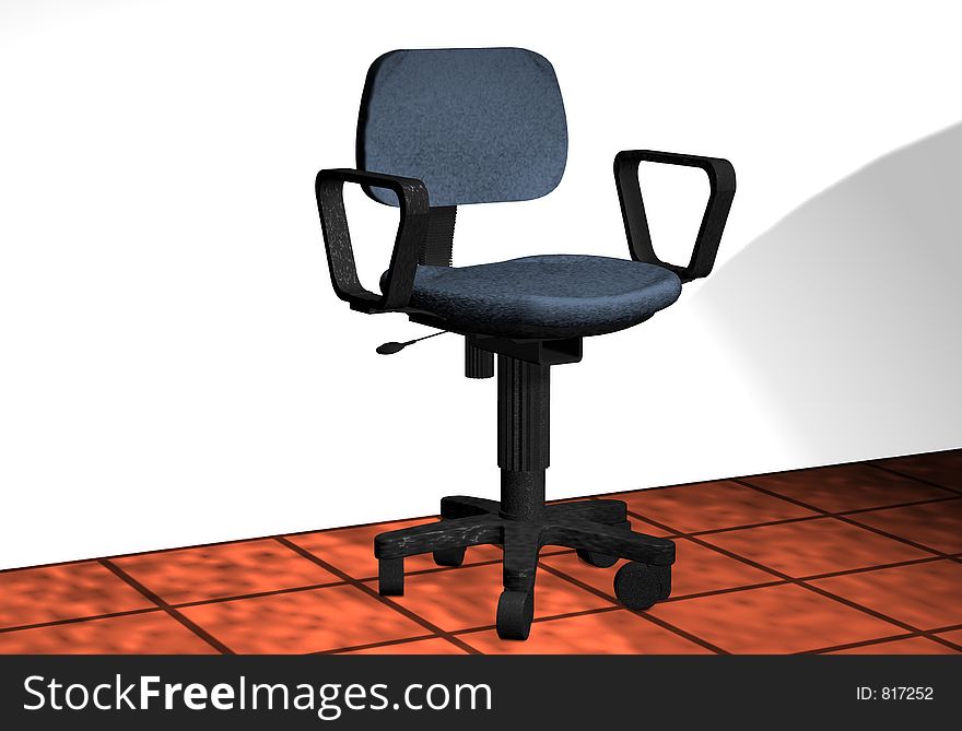 Office chair modeled and rendered in Infini-D