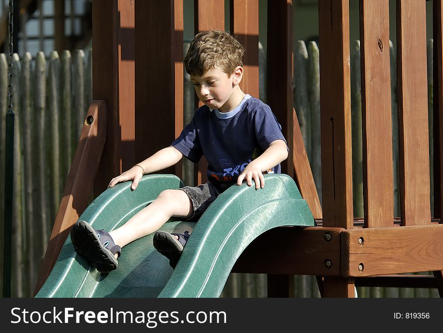 Child on a Slide