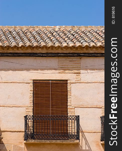 Balcony and blind in an old building