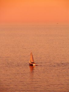 Sailing At Sunset Stock Photos