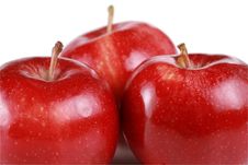 Three Shiny Red Apples Royalty Free Stock Photography Three Shiny Red Apples Royalty Free Stock Photography