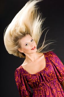 Beautiful Girl With Flying Hairs Stock Photos Beautiful Girl With Flying Hairs Stock Photos