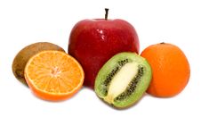 Kiwi, Mandarines And Apple Stock Image Kiwi, Mandarines And Apple Stock Image