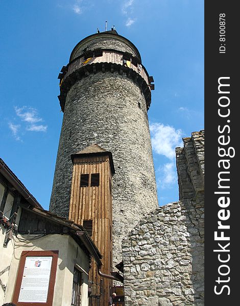 The castle tower stands in the Czech Republic. Czech Name Stramberska Truba