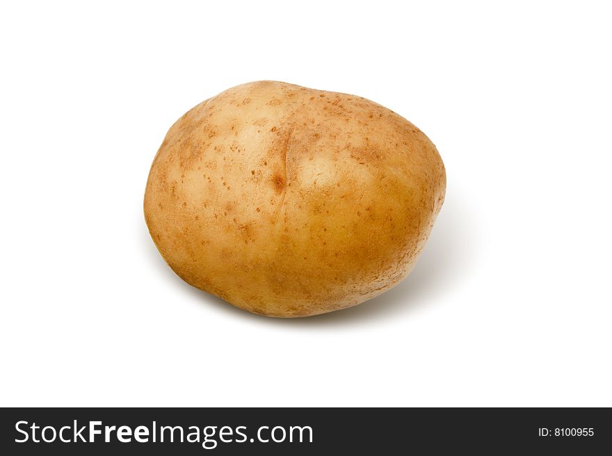 One potato in an isolated white background