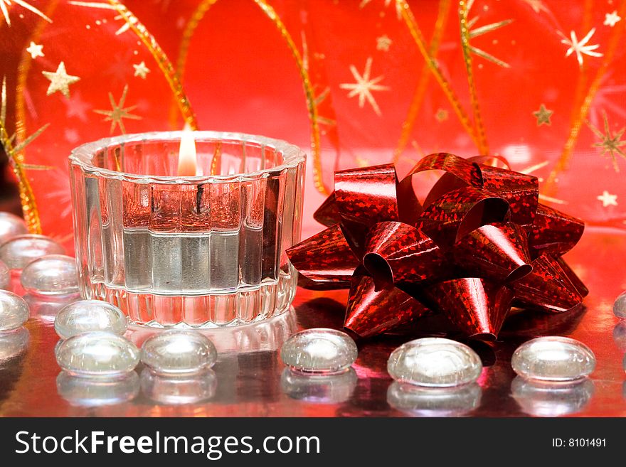 Festive Candles With Bow
