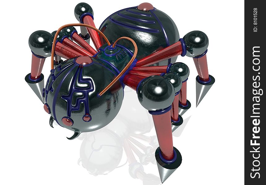 The microrobot of new generation, in the form of a spider. The microrobot of new generation, in the form of a spider