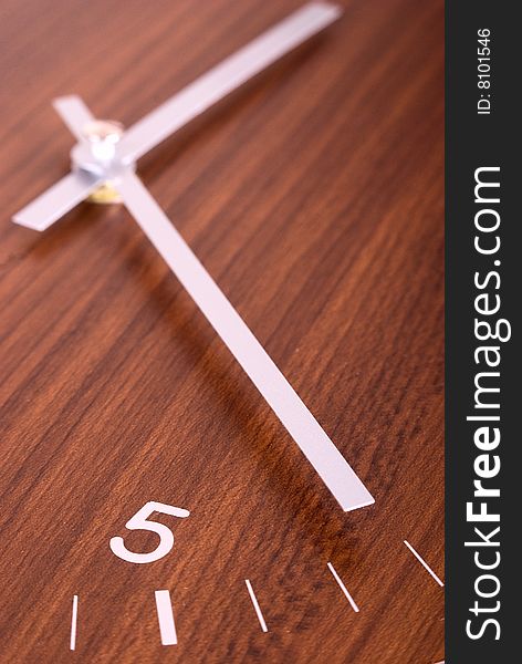 Close up clock with wooden background. Close up clock with wooden background