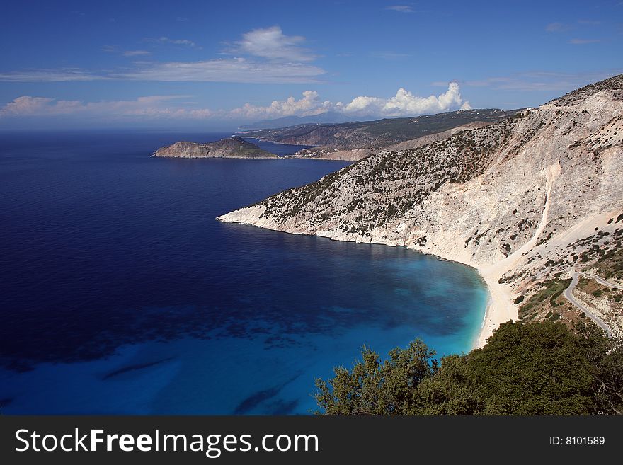 The most beautiful beach on the Kefalonia island. The most beautiful beach on the Kefalonia island.