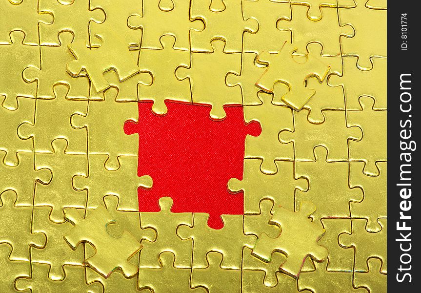 Background of gold jigsaw puzzle