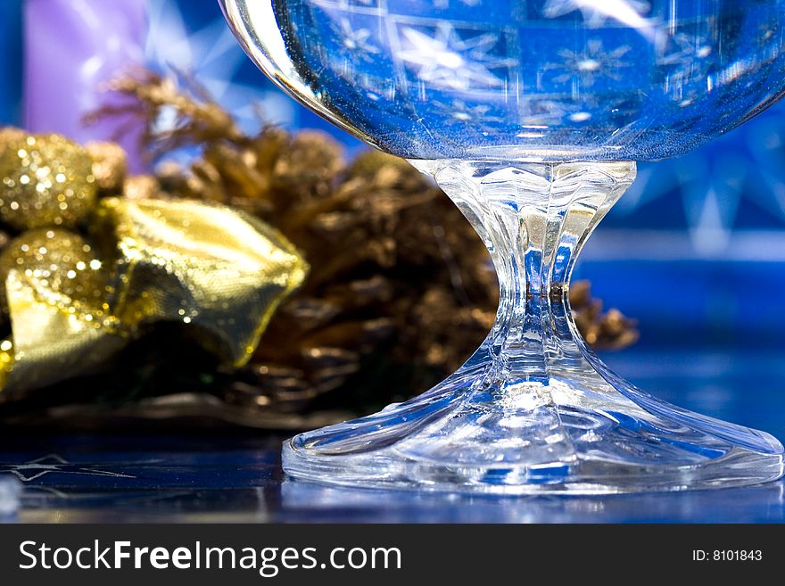 Celebration table - Christmas decoration and glass