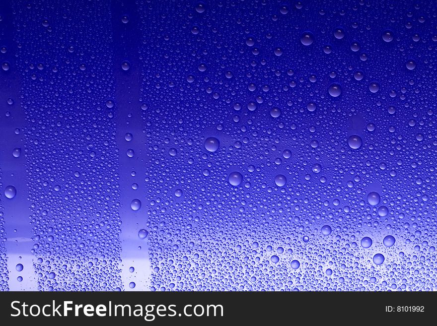 Blue water drops for background