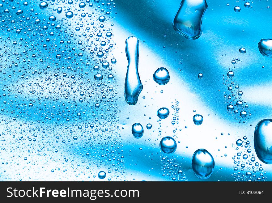 Blue water drops for background