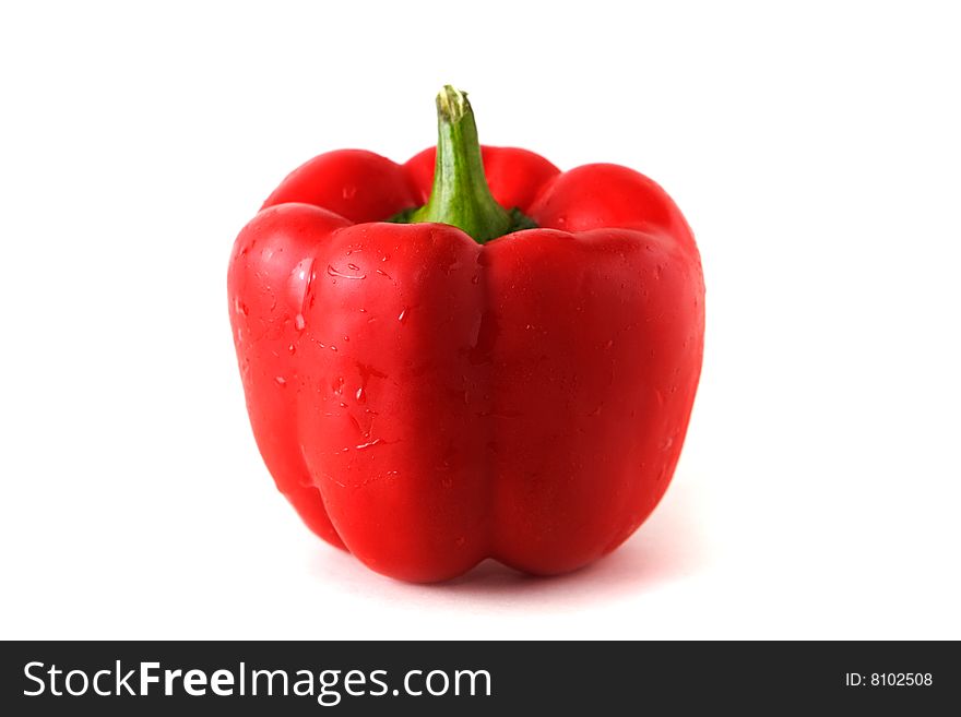 Red bulgarian pepper on white background