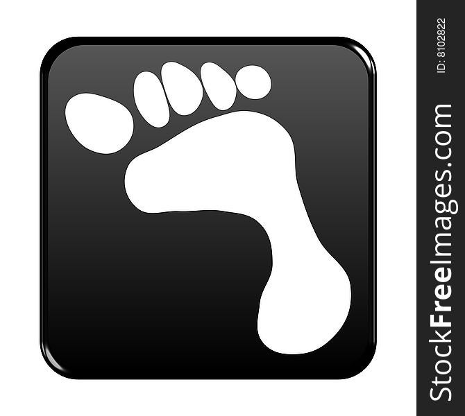 Footprint web button - computer generated image. Footprint web button - computer generated image