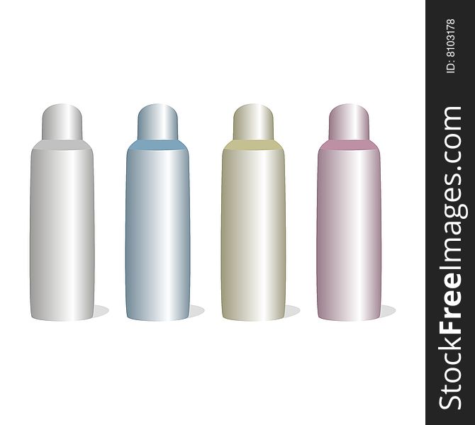 Vector illustration of isolated aluminum bottles set