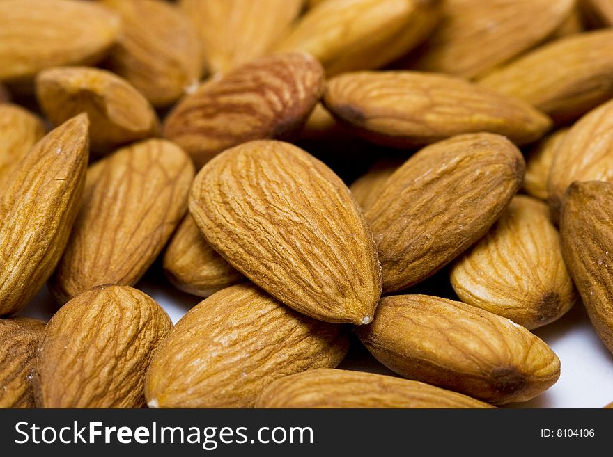 Many nuts almonds