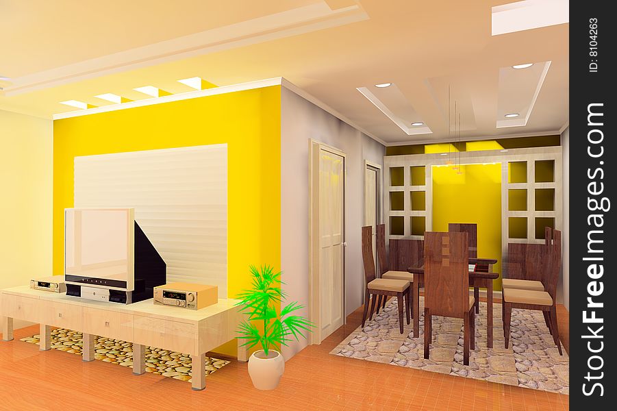 A kind of interior design plan (living room). A kind of interior design plan (living room)