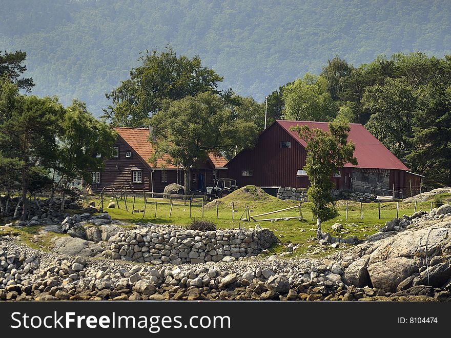 Two isolated houses in the Norwegian country. Two isolated houses in the Norwegian country