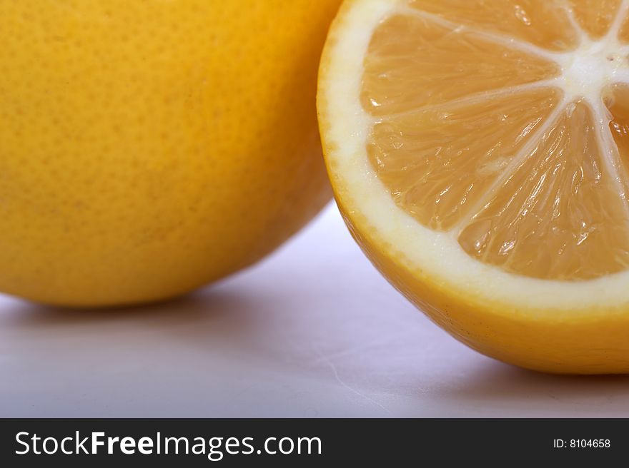 Lemon on a white background