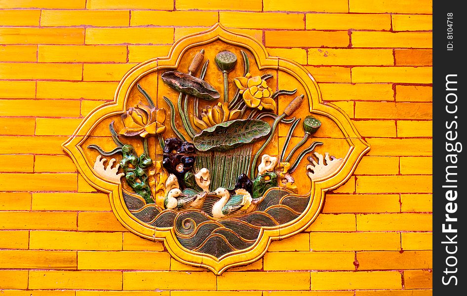 Wall exterior decoration in the beijing forbidden city