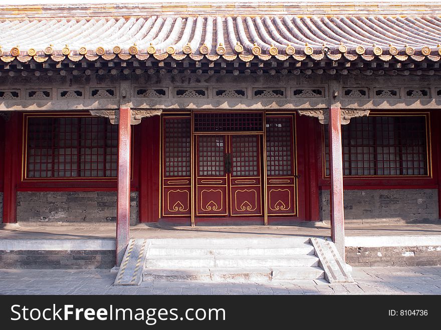 Antique chinese stylish door in the forbidden city