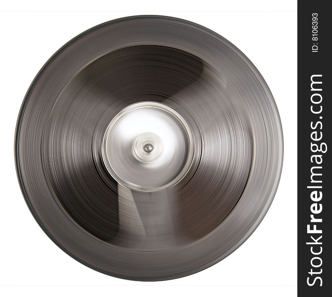 Revolving bobbin cassete on white bacground with clipping path