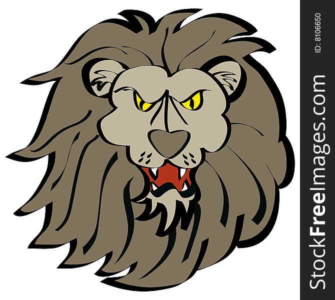 Lion face cartoon vector illustration. Lion face cartoon vector illustration