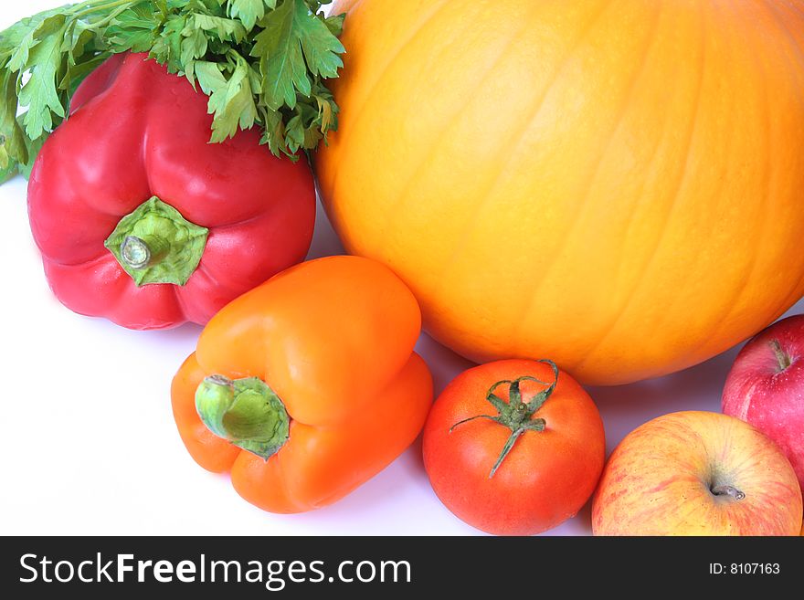 Vegetables isolated on white background. Vegetables isolated on white background