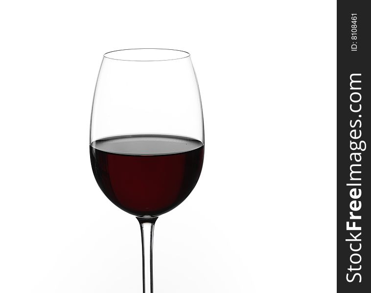 Red wine isolated on white background