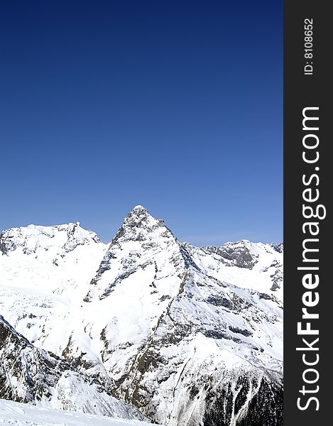 Mountains. View from the ski slope