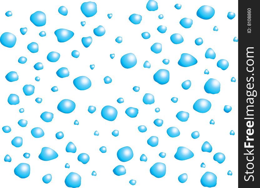 Vector water drops on the white background. Vector water drops on the white background