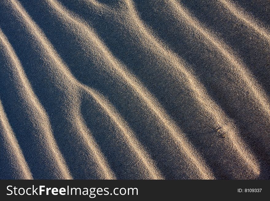 Stockton sand dunes in Anna Bay, NSW, Australia. Beautiful sand ripples detail with dramatic shadows. Taken in low light conditions. Stockton sand dunes in Anna Bay, NSW, Australia. Beautiful sand ripples detail with dramatic shadows. Taken in low light conditions.