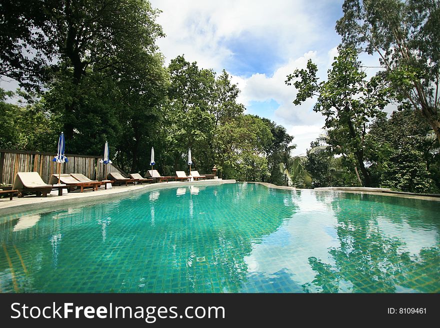 Swimming pool in the tropical hotel. Swimming pool in the tropical hotel