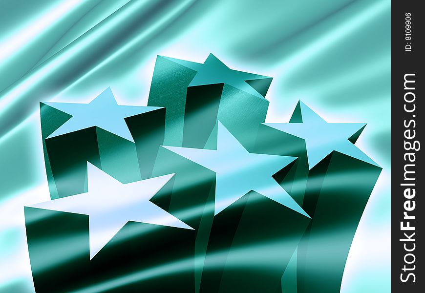 3d render of success stars icon symbol