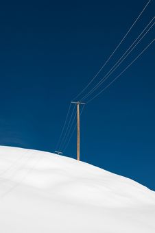Power Pole And Wire On A Snowy Hill Royalty Free Stock Image Power Pole And Wire On A Snowy Hill Royalty Free Stock Image