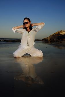 Fashion Woman On The Beach Stock Photo Fashion Woman On The Beach Stock Photo