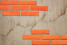 Bricks On An Old Wall With A Crack Stock Photography