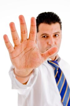Executive With Stopping Hand Stock Photo Executive With Stopping Hand Stock Photo