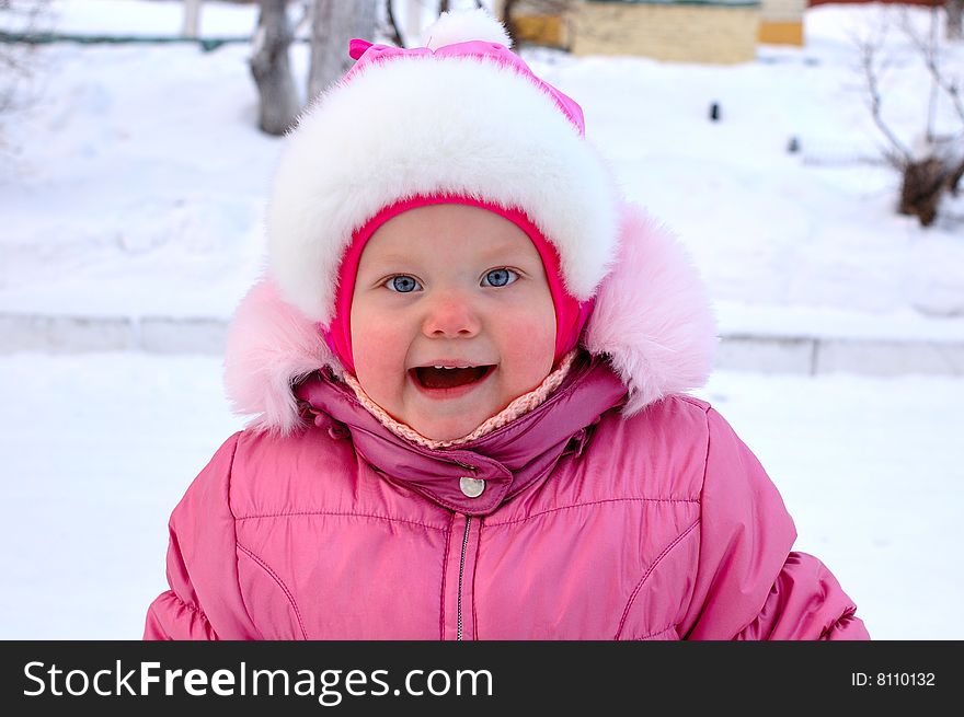 Pretty Little Girl In Winter Outerwear.