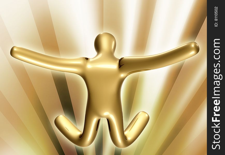 friend icon figure on reaching success pose